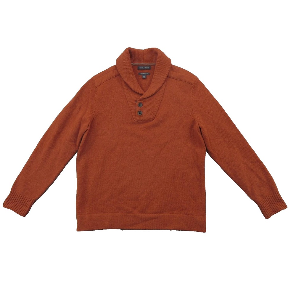 Banana Republic Sweater Mens Large Shawl Collar Italian Yarn Wool Pullover